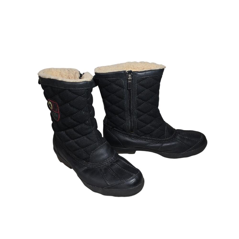 UGG Bellegarde Quilted Waterproof Winter Black Boots Womens Size 9.5